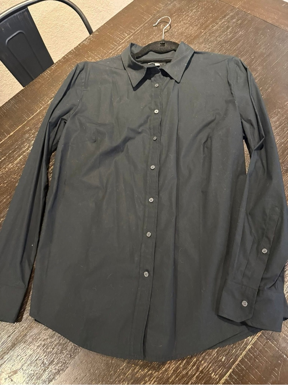 Classic Black Women’s Button-Up Shirt